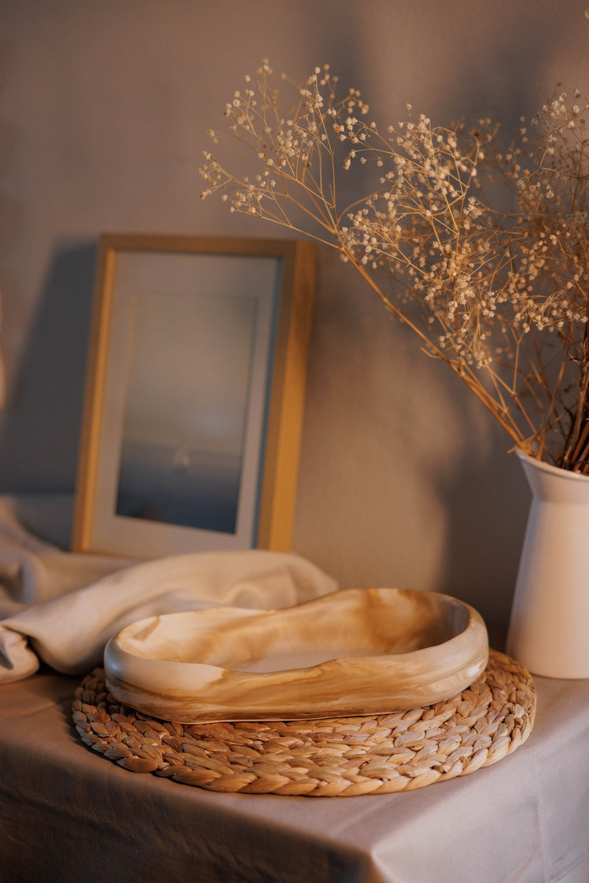 Terra - Beige & White marble effect